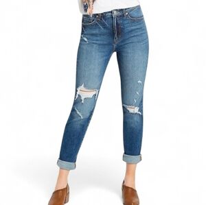 KanCan Super High Rise Distressed Dark Wash Mom Jeans‎ Size 28